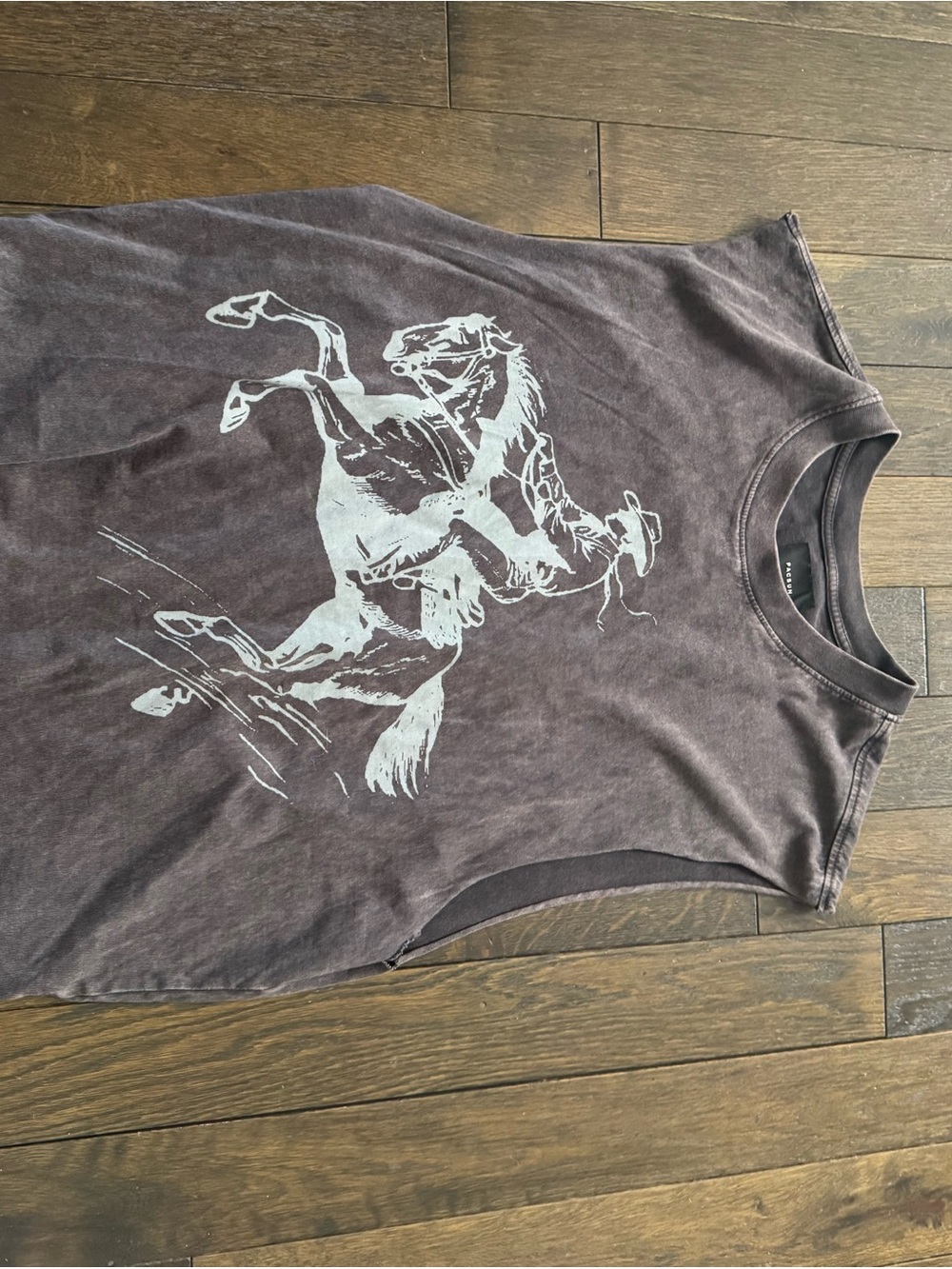 Pacsun Sleeveless Graphic Horse Tank - Charcoal Gray